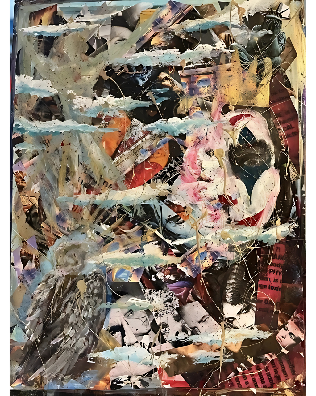 The Perfect Crime: Layered Abstract Figurative Collage | Earth Tones & Textured Narrative | 22.5x30"