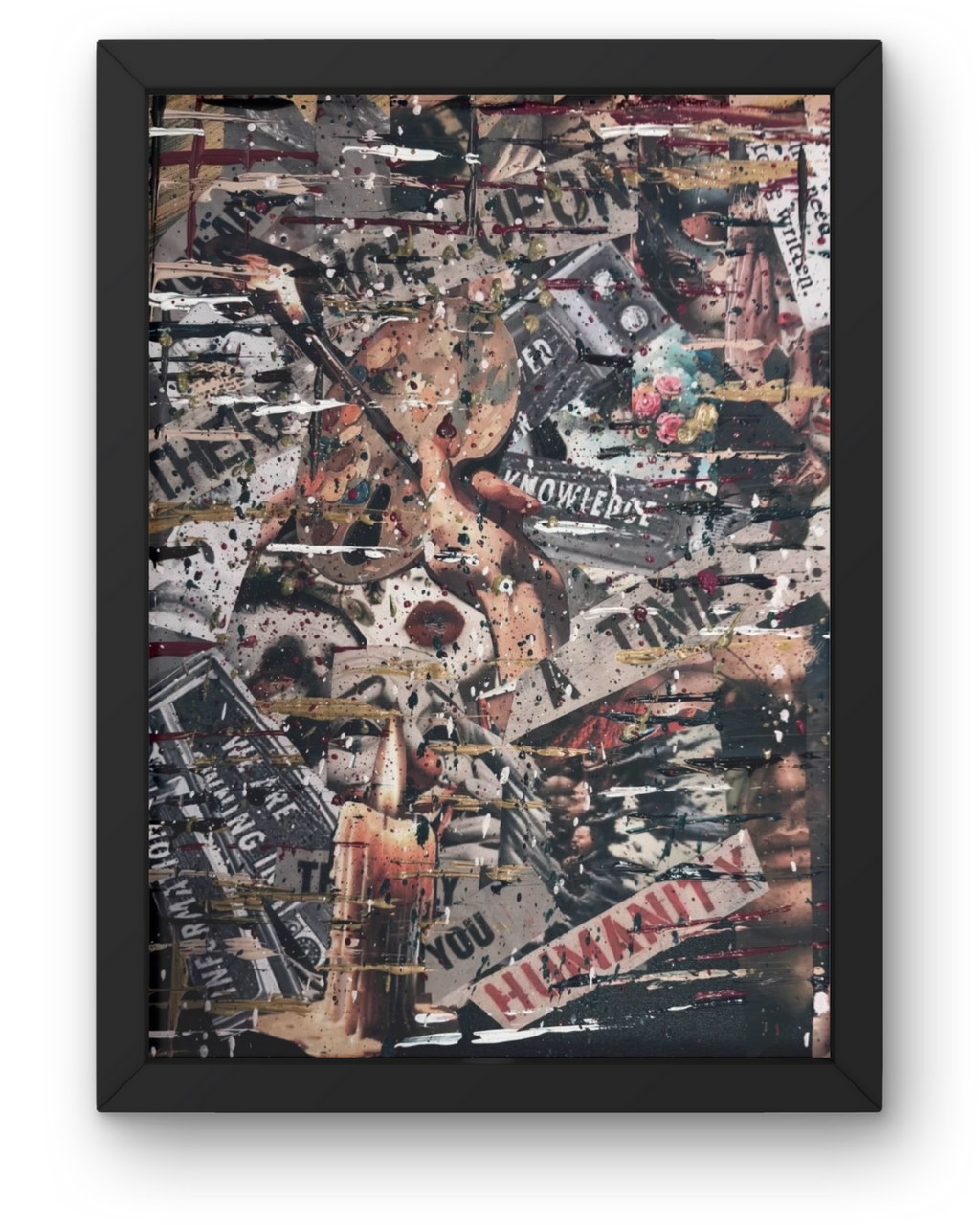 Veil of Invincible Truth: Textured Text Collage | Lit Candle & Revealed Truth Art | 16x20"