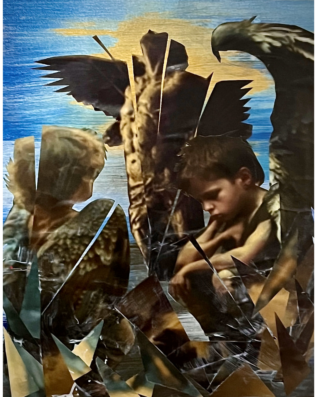 What Happened To Us: Ethereal Surreal Collage | Angelic Figures & Dreamlike Landscape (18”x14”)