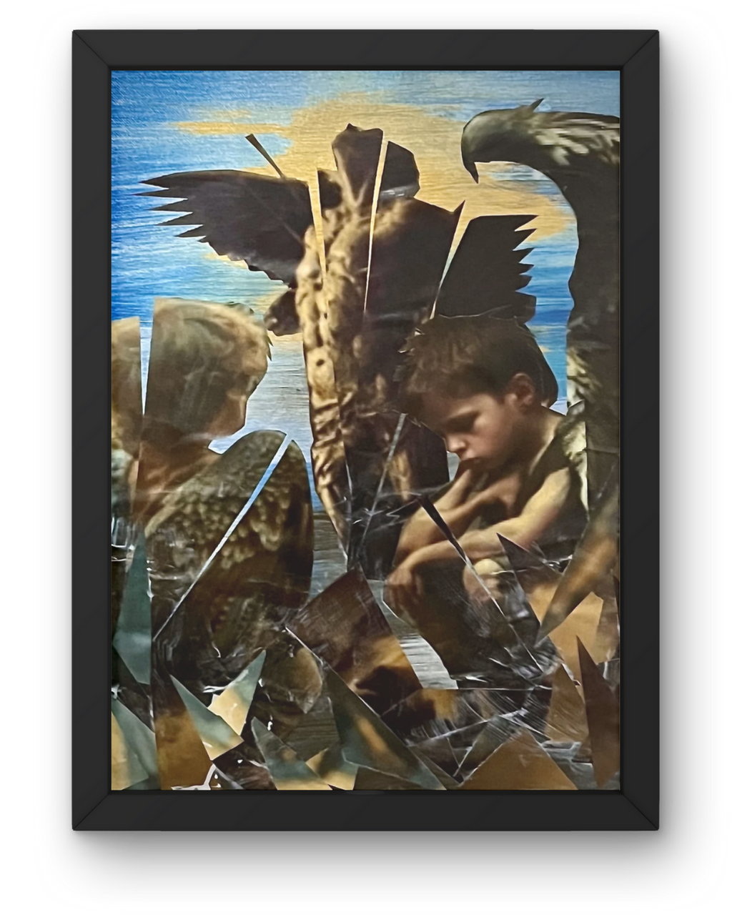 What Happened To Us: Ethereal Surreal Collage | Angelic Figures & Dreamlike Landscape (18”x14”)